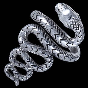 Silver ring, snake