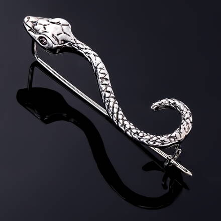 Sterling silver brooch, snake
