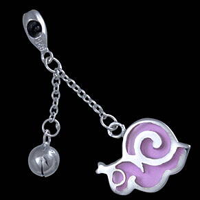 Silver mobile pendant, snail