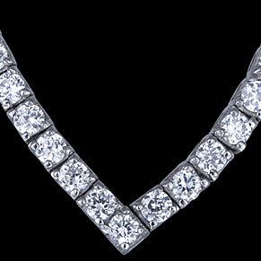 Silver necklace, CZ 1 line 