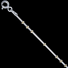 Řetízek na krk stříbrný, chain/bead gold