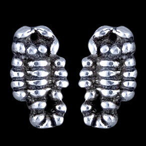 Silver earrings, scorpions