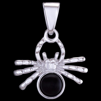 Silver pendant, spider