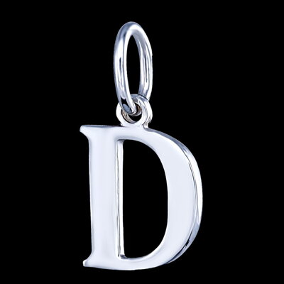 Prívesok strieborný, písmeno D (písmenko D)