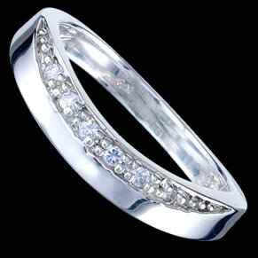 Silver ring, CZ, fine ring 