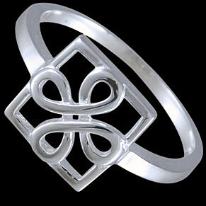 Silver ring, Celtic square 